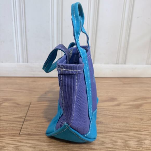 LLBean vintage mini short handled boat and tote purple blue purse bag - Picture 4 of 7